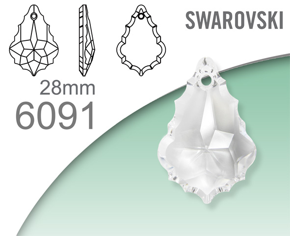 Swarovski 6091 Flat Baroque pendant 28mm