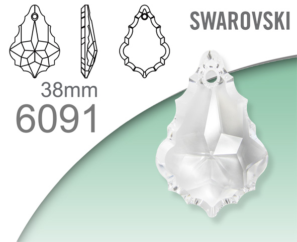 Swarovski 6091 Flat Baroque pendant 38mm