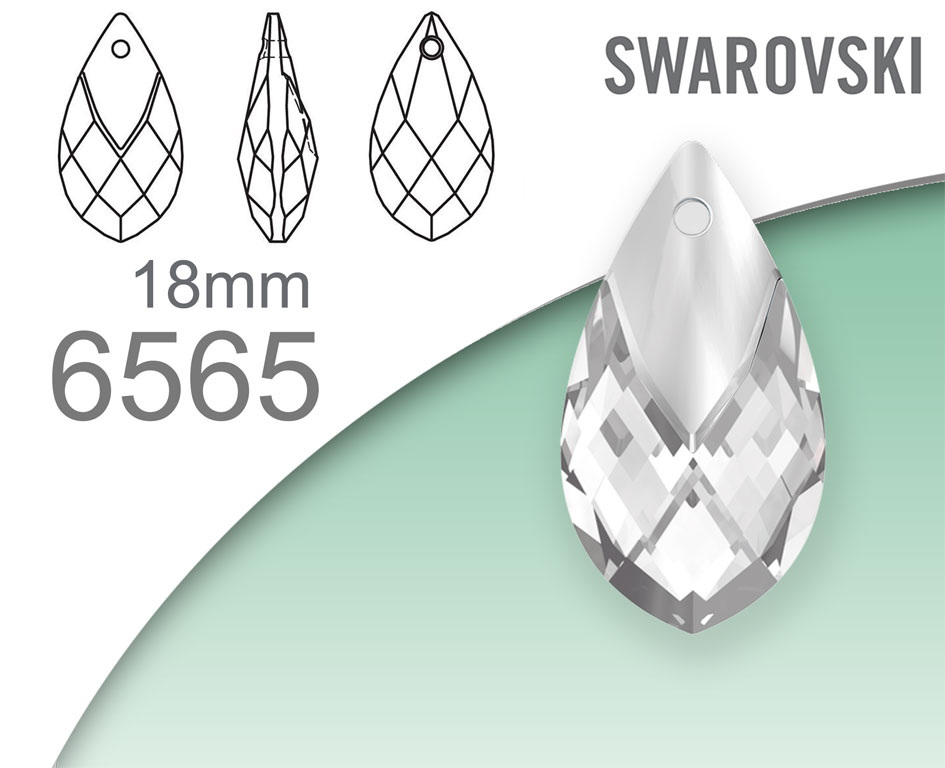 Swarovski 6565 Met Cap Pear-shaped Pend 18mm