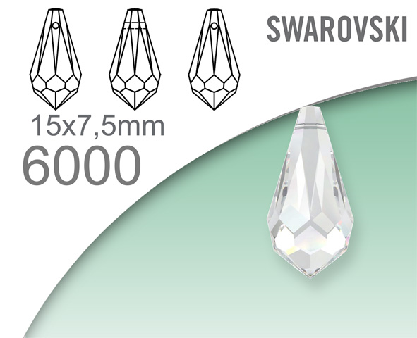 Swarovski 6000 Teardrop pendant 15x7,5mm