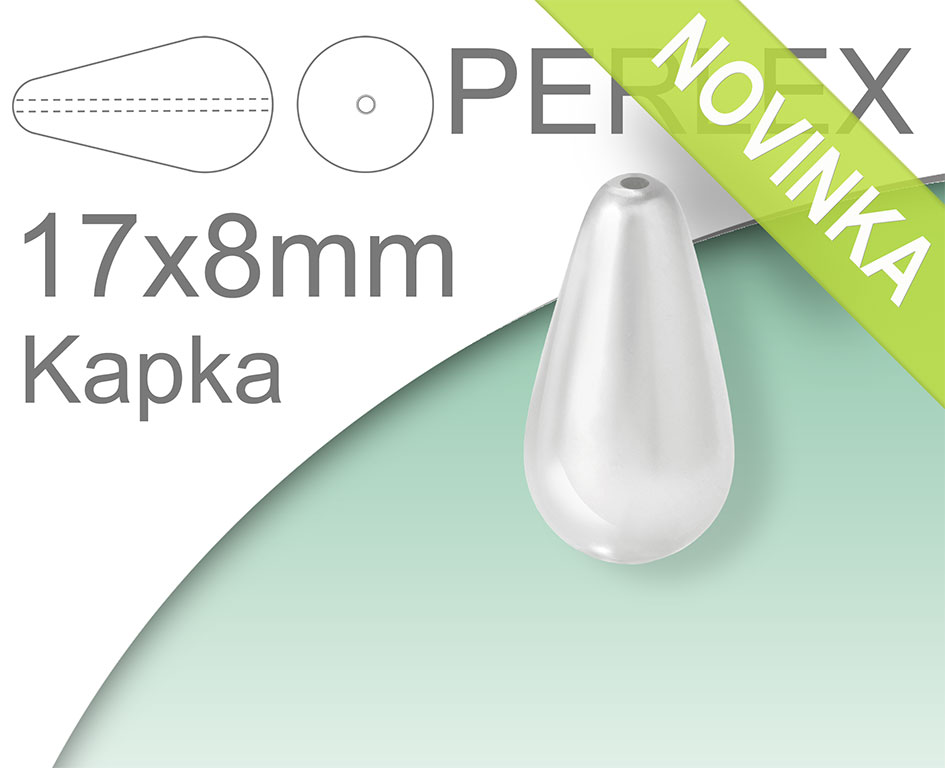 PERLEX korálky 17x8mm Kapka