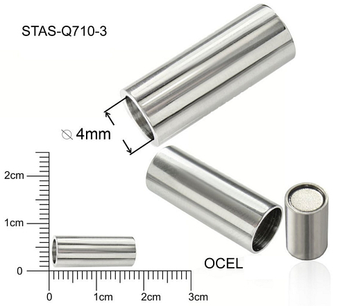 Magnetické zapínání CHIRURGICKÁ OCEL ozn.-STAS-Q710-3. velikost pr.6x16mm