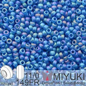 Korálky Miyuki Round 11/0. Barva 0149FR Matte Tr Capri Blue AB. Balení 5g. 