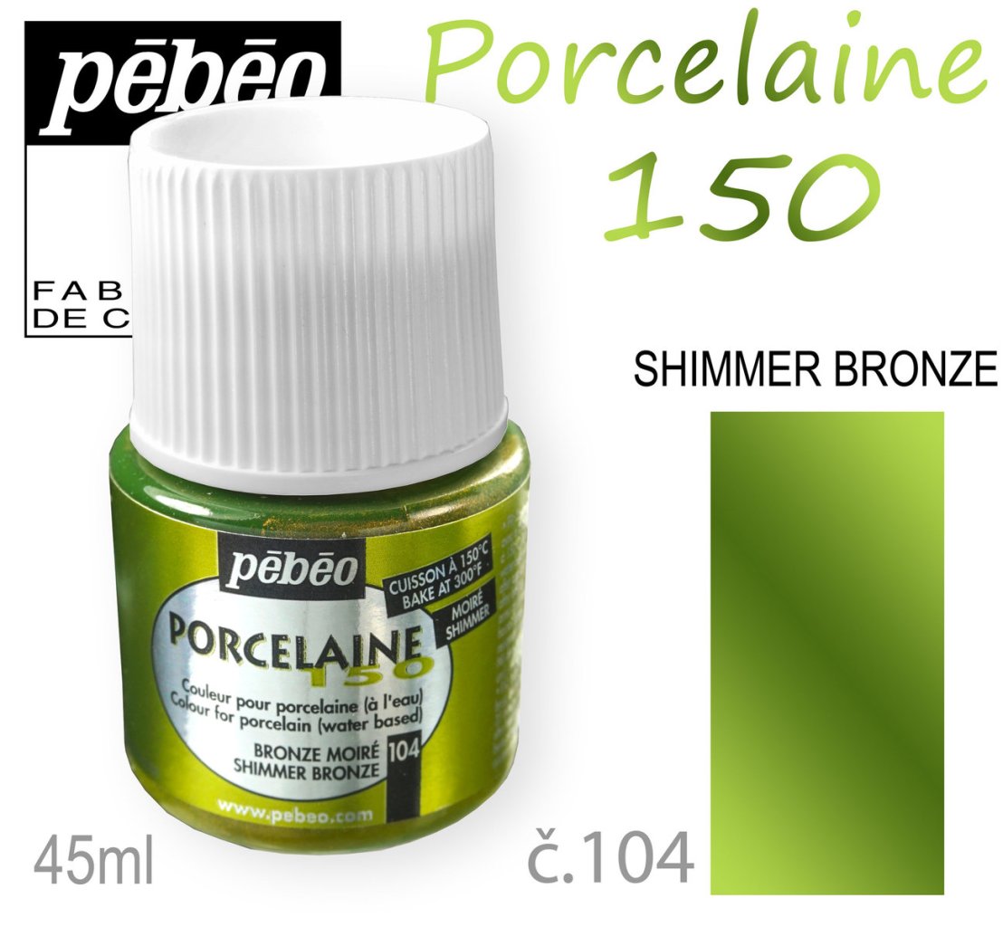 Barva Na Porcelán Vypalovací Pébeo Porcelaine 150 Odstín č104 Shimmer Bronze Balení 45 Ml 5412