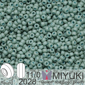 Korálky Miyuki Round 11/0. Barva 2028  Matte Opaque Sea Foam Luster. Balení 5g.