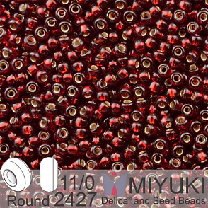 Korálky Miyuki Round 11/0. Barva 2427 S/L Dk Ruby . Balení 5g. 