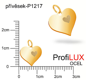 Přívěsek Ocel ozn-P1217 SRDCE se srdcem velikost 12x13mm. Řada přívěsků ProfiLUX