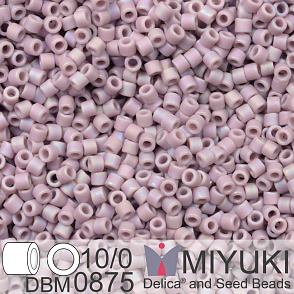 Korálky Miyuki Delica 10/0. Barva Matte Opaque Mauve AB DBM0875. Balení 5g.