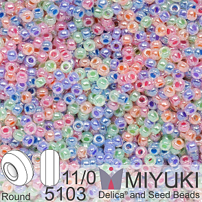 Korálky Miyuki Round 11/0. Barva Ceylon Happy Rainbow mix 5103 Balení 5g.
