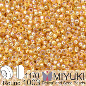 Korálky Miyuki Round 11/0. Barva 1003 S/L Gold AB. Balení 5g.