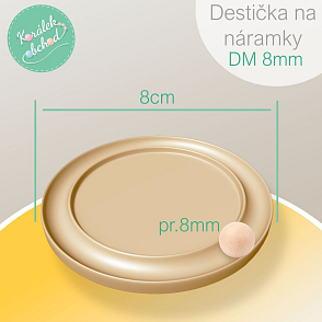 Destička na náramky DM 8mm. Průměr destičky 8cm. Materiál plast. Možnost stažení STL zdarma.