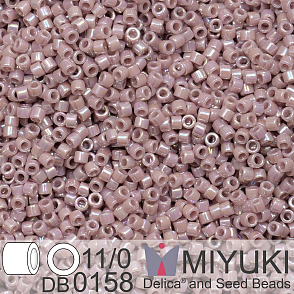 Korálky Miyuki Delica 11/0. Barva Op Mauve AB DB0158. Balení 5g.