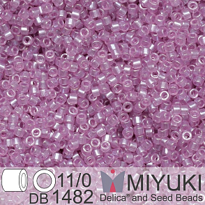 Korálky Miyuki Delica 11/0. Barva Transparent Light Rose Luster DB1482. Balení 5g.