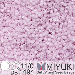 Korálky Miyuki Delica 11/0. Barva Opaque Pale Rose DB1494. Balení 5g.