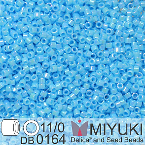Korálky Miyuki Delica 11/0. Barva Op Turquoise Blue AB DB0164. Balení 5g