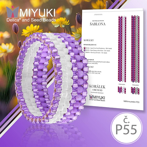 Rukodělná korálková stavebnice MIYUKI. Stavebnice prstenu COLOR Line no. P55