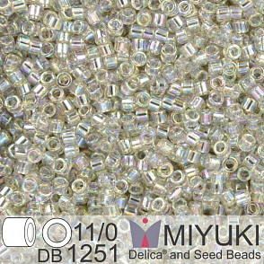 Korálky Miyuki Delica 11/0. Barva Tr Gray Mist AB DB1251. Balení 5g