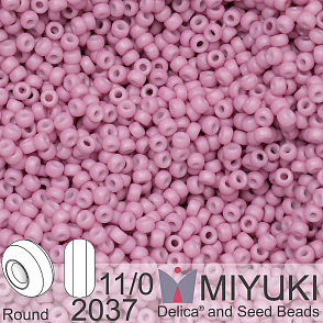 Korálky Miyuki Round 11/0. Barva 2037 Matte Opaque Antique Rose. Balení 5g.