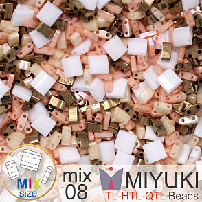 Korálky MIYUKI směs tvar TL-HTL-QTL BEADS . Barva MIX 08 Horizon . Balení 5g.