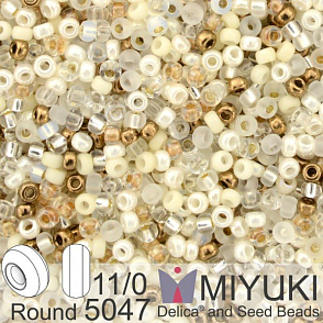 Korálky Miyuki Round 11/0. Barva White Wedding Mix 5047. Balení 5g.