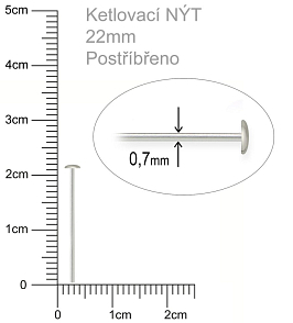 Ketlovací Nýt  velikost 22mm. Barva stříbrná.