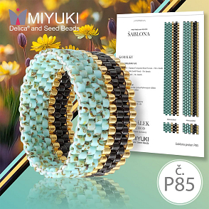 Rukodělná korálková stavebnice MIYUKI. Stavebnice prstenu COLOR Line no. P85