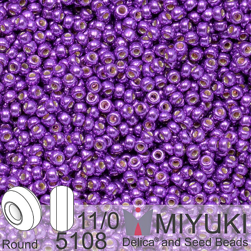 Korálky Miyuki Round 11/0. Barva 5108 Duracoat Galvanized Purple Orchid. Balení 5g.