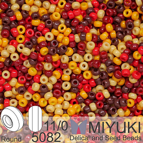 Korálky Miyuki Round 11/0. Barva Wildfire Mix 5082 Balení 5g.
