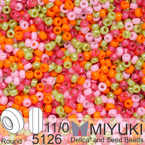 Korálky Miyuki Round 11/0. Barva Wild Flower Mix 5126. Balení 5g.