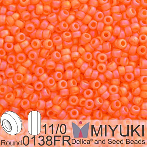 Korálky Miyuki Round 11/0. Barva 0138FR Tr Orange AB. Balení 5g.
