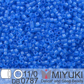 Korálky Miyuki Delica 11/0. Barva Dyed SF Tr Capri Blue DB0787. Balení 5g
