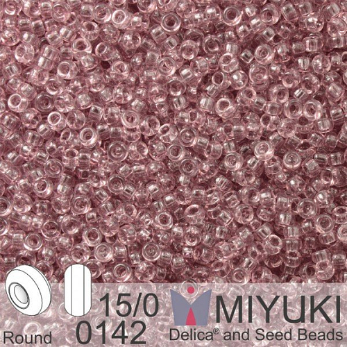 Korálky Miyuki Round 15/0. Barva 0142 Tr Smoky Amethyst. Balení 5g