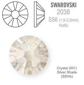 SWAROVSKI xilion rose HOT-FIX velikost SS6 barva CRYSTAL SILVER SHADE 