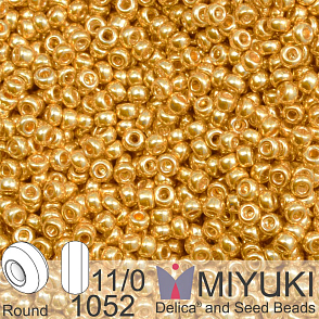 Korálky Miyuki Round 11/0. Barva 1052 Galvanized Gold. Balení 5g