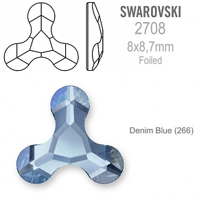 Swarovski 2708 Molecule FB Foiled velikost 8x8,7mm. Barva Denim Blue 
