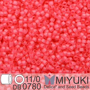 Korálky Miyuki Delica 11/0. Barva Dyed SF Tr Bubble Gum Pink DB0780. Balení 5g