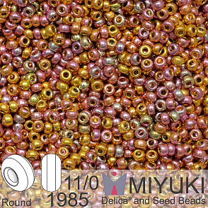 Korálky Miyuki Round 11/0. Barva 1985 24kt Pink Gold Iris. Balení 3g.