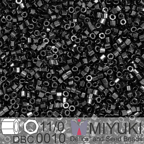 Korálky Miyuki Delica (fazetované) 11/0. Barva Black Cut DBC0010. Balení 5g.