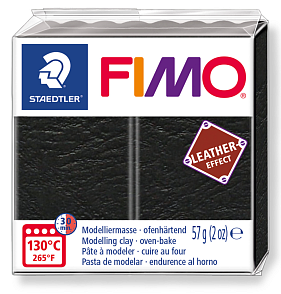 FIMO LEATHER efekt barva ČERNÁ č.909 balení  57g