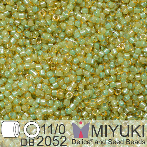 Korálky Miyuki Delica 11/0. Barva Luminous Asparagus Green  DB2052. Balení 5g