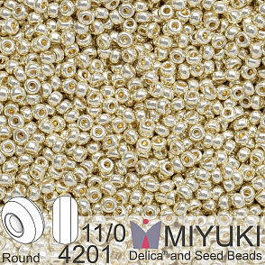 Korálky Miyuki Round 11/0. Barva 4201 Duracoat Galvanized Silver. Balení 5g.