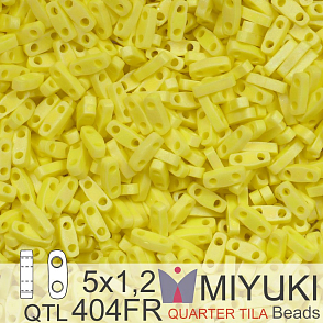 Korálky Miyuki QuarterTila. Barva Matte Opaque Yellow AB QTL 404FR Balení 3g