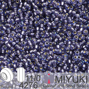 Korálky Miyuki Round 11/0. Barva 4276 Duracoat Silverlined Dyed Prussian Blue. Balení 5g.