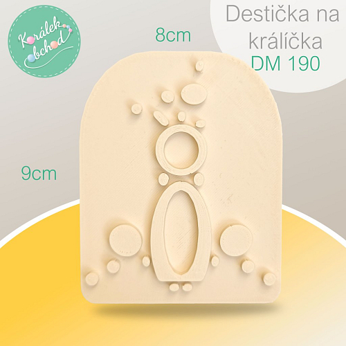 Destička (šablona) na výrobu drátěného králíčka DM 190. Rozměr destičky 8x9cm. Materiál plast.