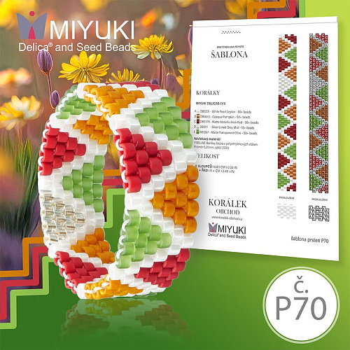 Rukodělná korálková stavebnice MIYUKI. Stavebnice prstenu COLOR Line no. P70