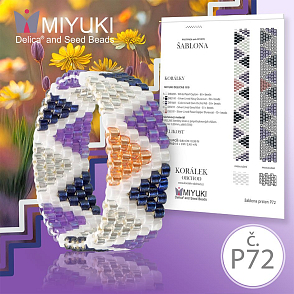 Rukodělná korálková stavebnice MIYUKI. Stavebnice prstenu COLOR Line no. P72