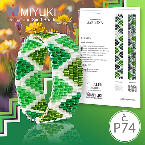 Rukodělná korálková stavebnice MIYUKI. Stavebnice prstenu COLOR Line no. P74