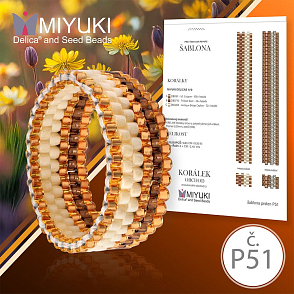 Rukodělná korálková stavebnice MIYUKI. Stavebnice prstenu COLOR Line no. P51