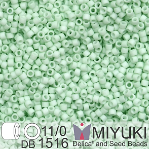 Korálky Miyuki Delica 11/0. Barva Matte Opaque Light Mint DB1516 Balení 5g