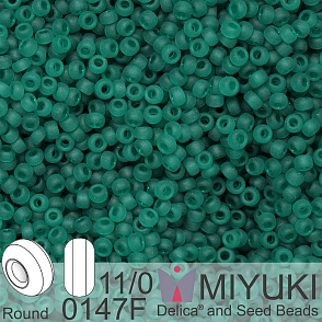 Korálky Miyuki Round 11/0. Barva 0147F Matte Transparent Emerald. Balení 5g.